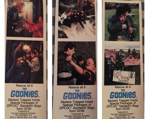 Vintage 1985 Goonies Ziploc Stickers